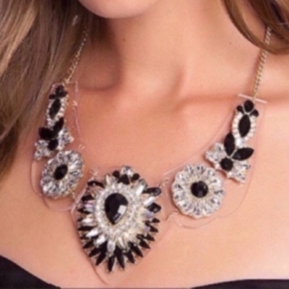 NWOT Bebe Floral Lucite Necklace